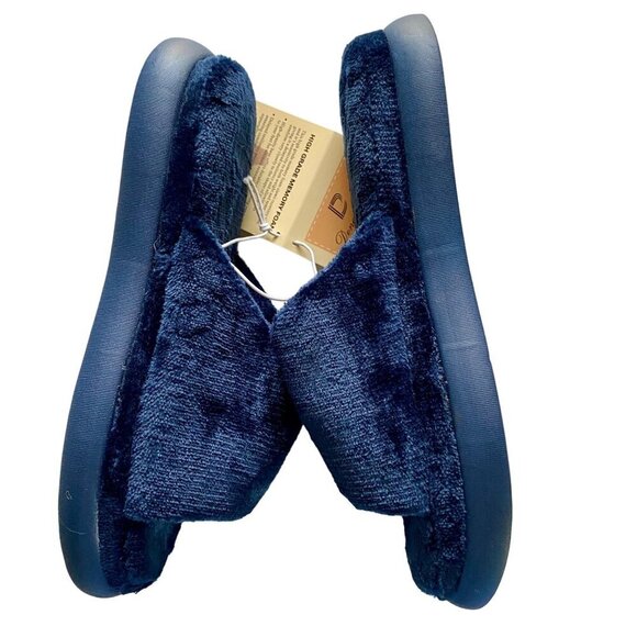 Dena Lives Ultra Soft Memory Foam Slippers Indoor Outdoors Blue Large NEW NWT - Picture 7 of 12